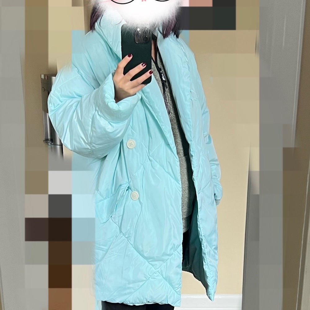 New Free People Ella Light Blue Puffer Coat XS
